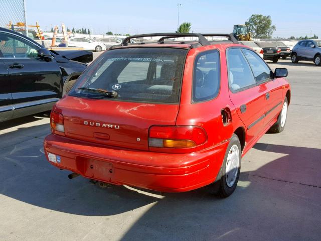 JF1GF2357SG816154 - 1995 SUBARU IMPREZA L RED photo 4