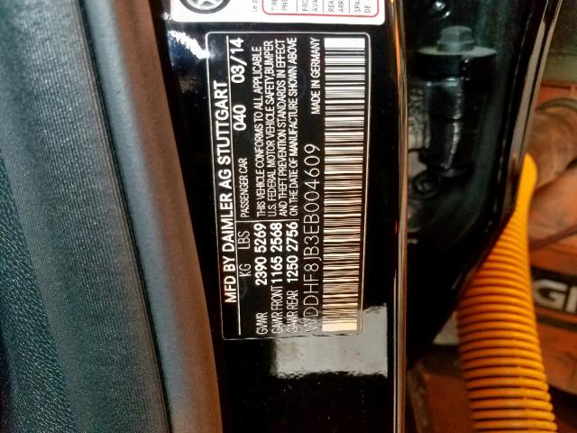 WDDHF8JB3EB004609 - 2014 MERCEDES-BENZ E 350 4MAT BLACK photo 10