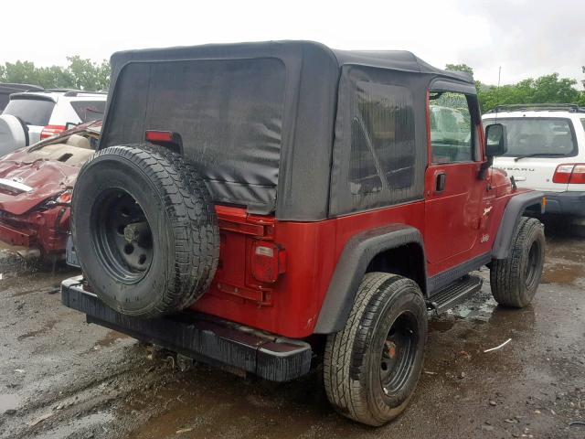 1J4FY19S1WP772899 - 1998 JEEP WRANGLER / MAROON photo 4