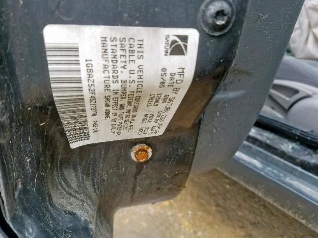1G8AZ52F45Z173770 - 2005 SATURN ION LEVEL CHARCOAL photo 10
