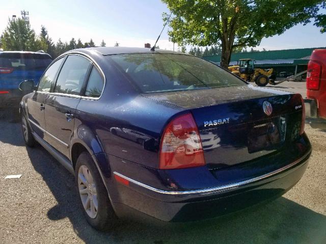 WVWPD63B84P192106 - 2004 VOLKSWAGEN PASSAT GLS BLUE photo 3