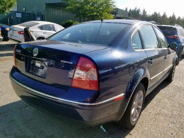 WVWPD63B84P192106 - 2004 VOLKSWAGEN PASSAT GLS BLUE photo 4