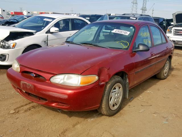 1FAFP10P4XW274968 - 1999 FORD ESCORT LX RED photo 2