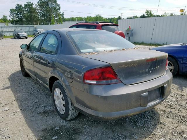 1C3EL46T93N600131 - 2003 CHRYSLER SEBRING LX GRAY photo 3