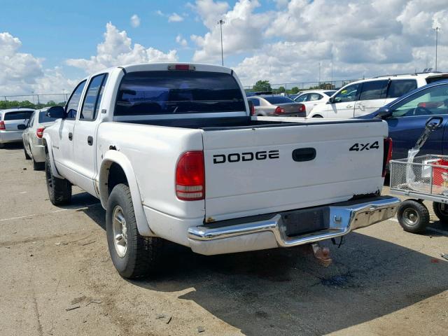 1B7GG2AX6YS624743 - 2000 DODGE DAKOTA QUA WHITE photo 3