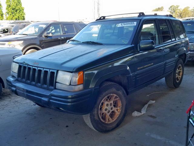 1J4GZ78Y1TC298210 - 1996 JEEP GRAND CHER GREEN photo 2