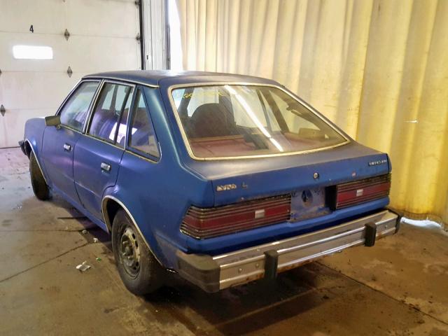 1MEBP654XDW641564 - 1983 MERCURY LYNX L BLUE photo 3