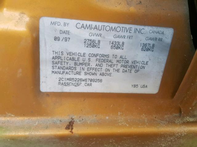 2C1MR5226W6709256 - 1998 CHEVROLET METRO LSI ORANGE photo 10