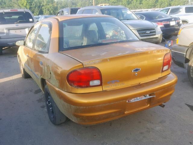 2C1MR5226W6709256 - 1998 CHEVROLET METRO LSI ORANGE photo 3