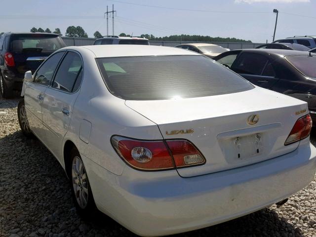 JTHBF30GX30118386 - 2003 LEXUS ES 300 WHITE photo 3