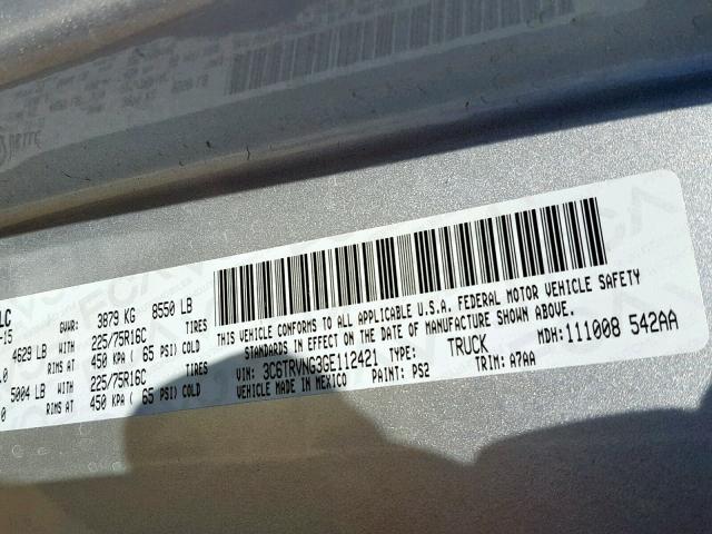 3C6TRVNG3GE112421 - 2016 RAM PROMASTER 银色 照片 10