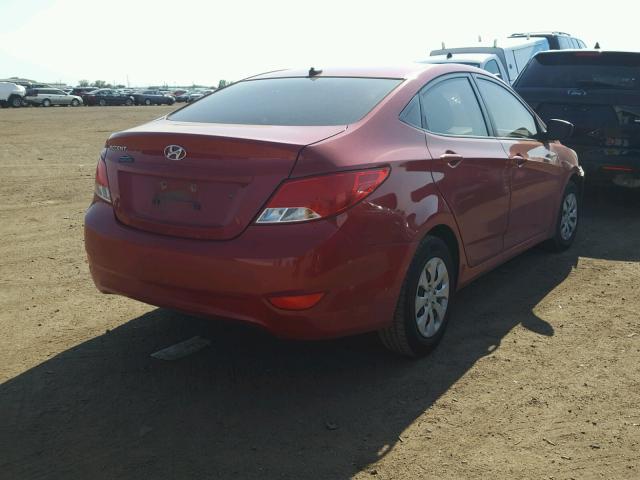 KMHCT4AE0GU060431 - 2016 HYUNDAI ACCENT SE RED photo 4