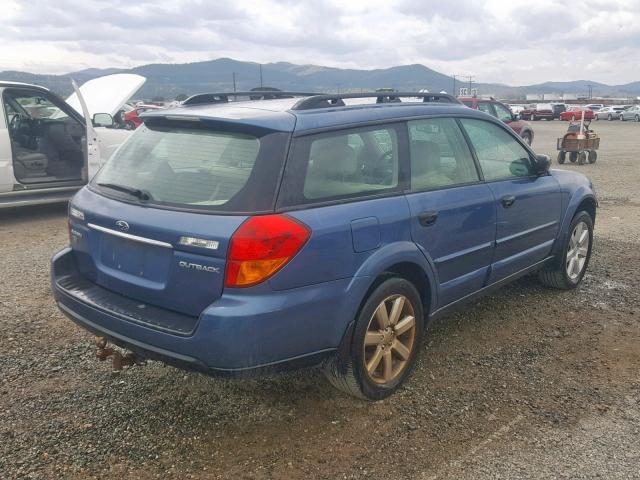 4S4BP61C177310509 - 2007 SUBARU LEGACY OUT BLUE photo 4