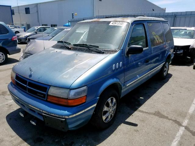 2B4GH2531SR185896 - 1995 DODGE CARAVAN BLUE photo 2