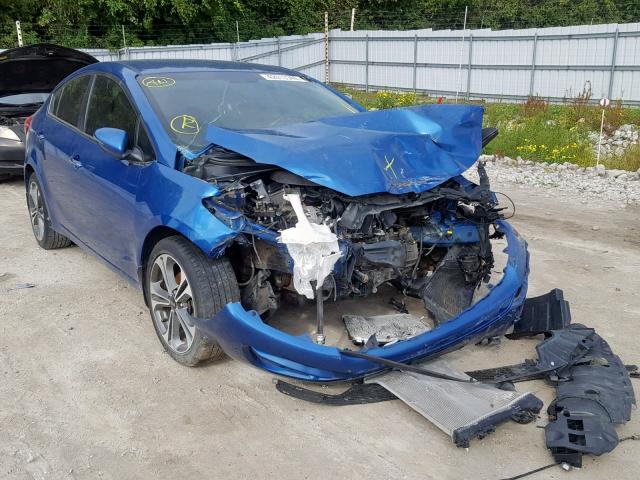 KNAFX4A88E5243662 - 2014 KIA FORTE EX BLUE photo 1