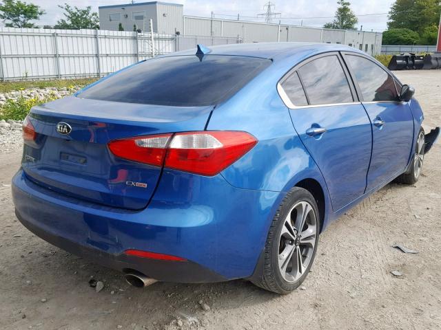 KNAFX4A88E5243662 - 2014 KIA FORTE EX BLUE photo 4