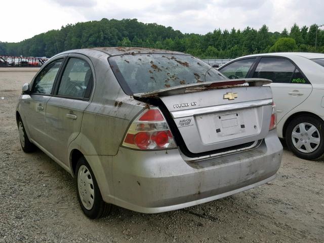 KL1TD56E89B355864 - 2009 CHEVROLET AVEO LS SILVER photo 3