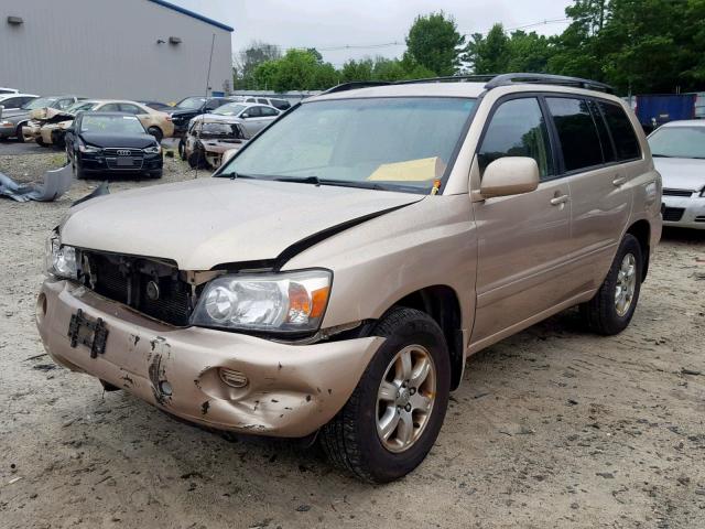 JTEEP21A450086792 - 2005 TOYOTA HIGHLANDER BEIGE photo 2