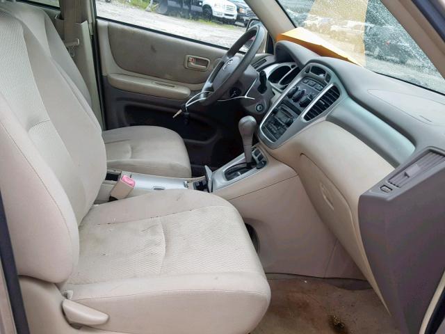 JTEEP21A450086792 - 2005 TOYOTA HIGHLANDER BEIGE photo 5