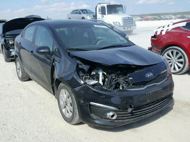 KNADN4A38G6661329 - 2016 KIA RIO EX BLACK photo 1