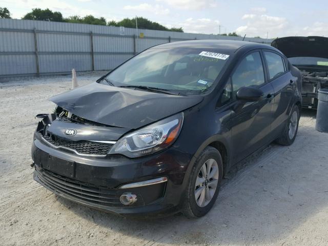 KNADN4A38G6661329 - 2016 KIA RIO EX BLACK photo 2