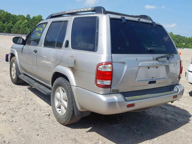 JN8DR09X22W654705 - 2002 NISSAN PATHFINDER GRAY photo 3