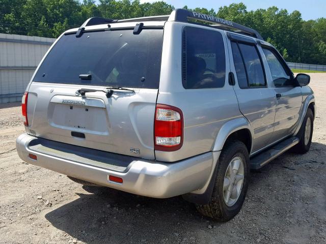 JN8DR09X22W654705 - 2002 NISSAN PATHFINDER GRAY photo 4