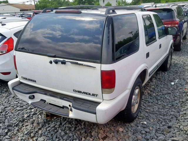 1GNDT13W51K246036 - 2001 CHEVROLET BLAZER WHITE photo 4