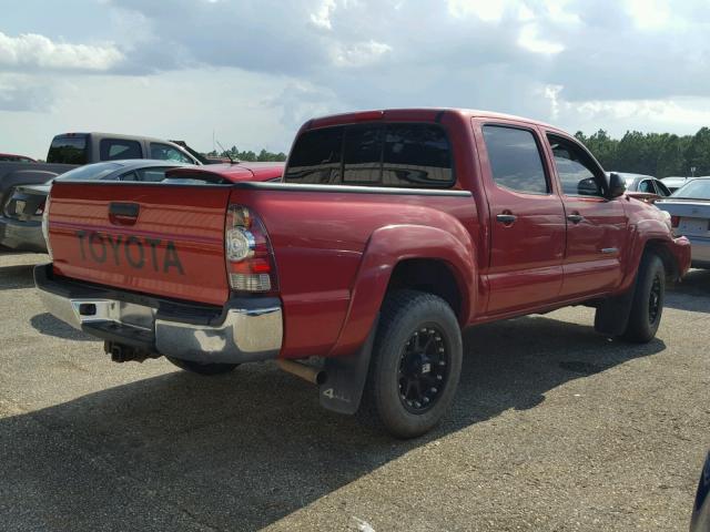 3TMLU4ENXDM126544 - 2013 TOYOTA TACOMA DOU RED photo 4