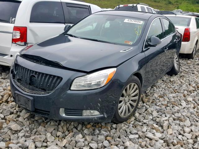 2G4GS5EV0D9230090 - 2013 BUICK REGAL PREM GRAY photo 2