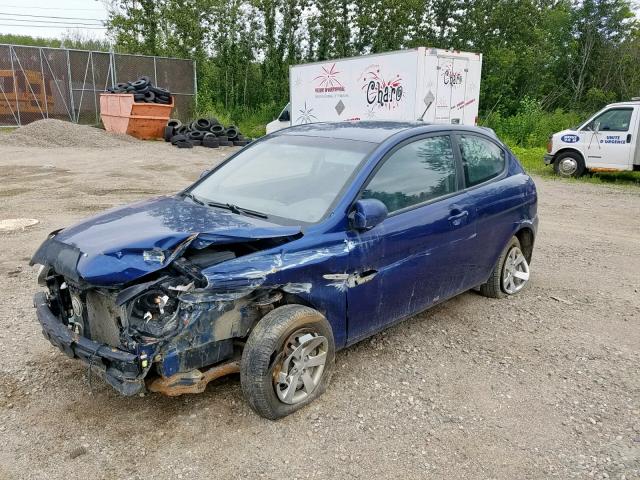 KMHCN35C88U085365 - 2008 HYUNDAI ACCENT BAS BLUE photo 2