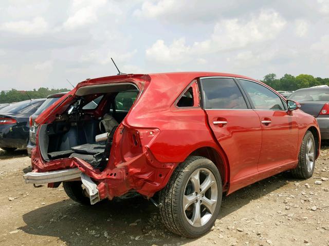 4T3BK3BB0EU103683 - 2014 TOYOTA VENZA LE RED photo 4