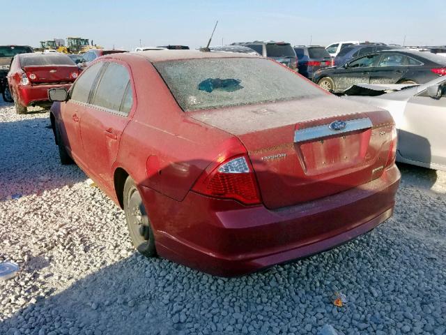 3FAHP0JG6BR225686 - 2011 FORD FUSION SEL RED photo 3