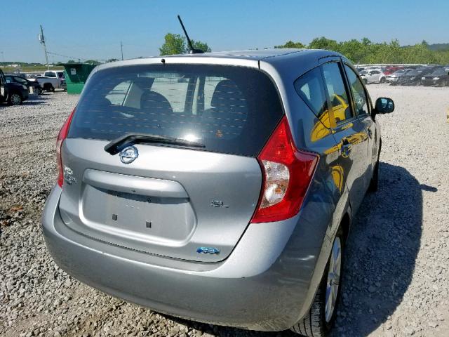 3N1CE2CP6EL360406 - 2014 NISSAN VERSA NOTE SILVER photo 4