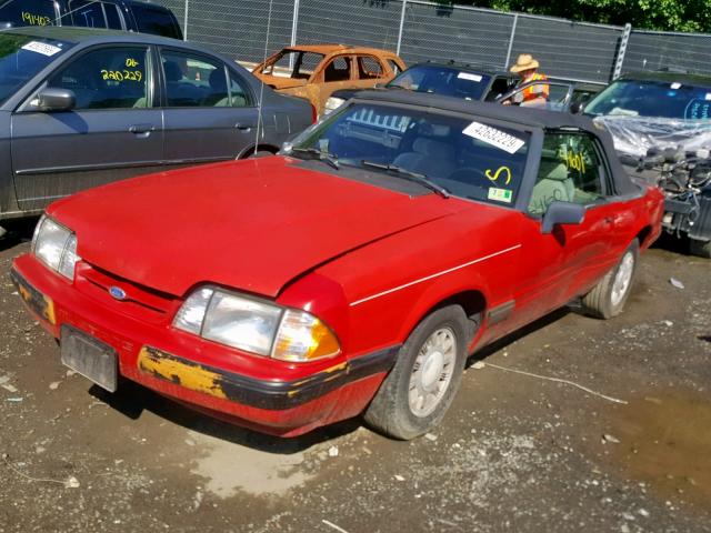1FACP44M2MF150861 - 1991 FORD MUSTANG LX RED photo 2