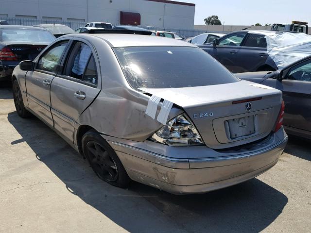 WDBRF61J74A640222 - 2004 MERCEDES-BENZ C 240 SILVER photo 3