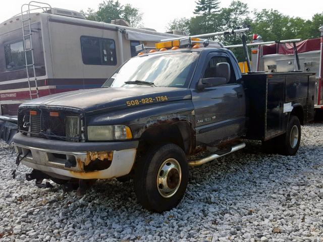 3B7MF36602M218663 - 2002 DODGE RAM 3500 BLACK photo 2