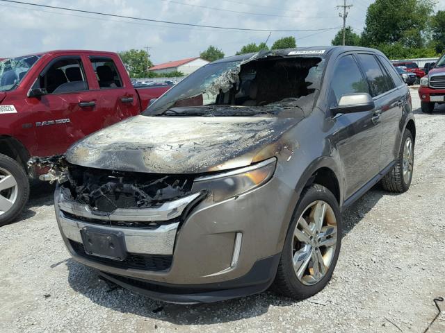 2FMDK4KC6EBA99371 - 2014 FORD EDGE LIMIT BROWN photo 2