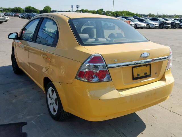 KL1TD56647B048651 - 2007 CHEVROLET AVEO BASE Sarı foto 3