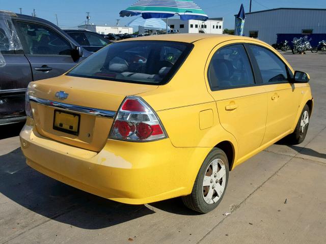 KL1TD56647B048651 - 2007 CHEVROLET AVEO BASE Sarı foto 4