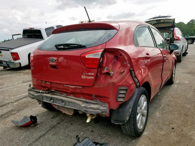 KNADN5A3XD6104830 - 2013 KIA RIO EX RED photo 4