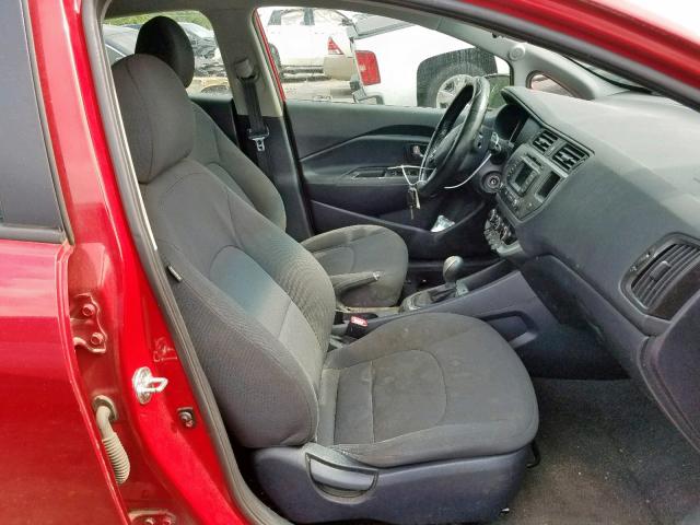 KNADN5A3XD6104830 - 2013 KIA RIO EX RED photo 5