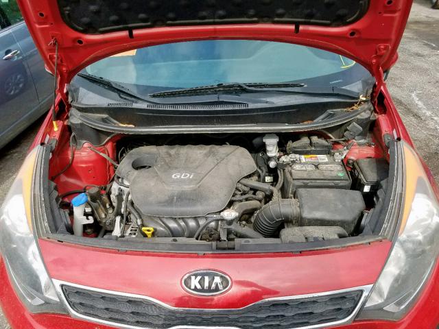 KNADN5A3XD6104830 - 2013 KIA RIO EX RED photo 7