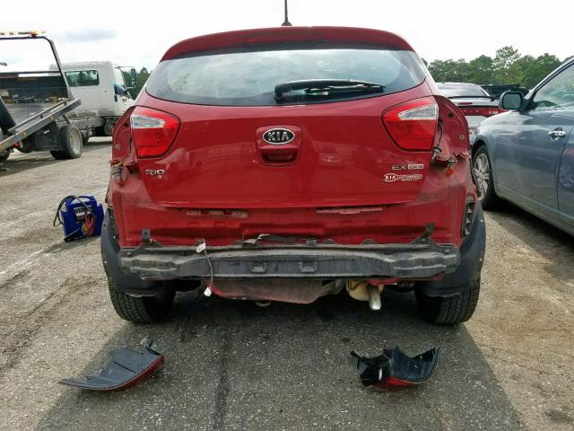 KNADN5A3XD6104830 - 2013 KIA RIO EX RED photo 9