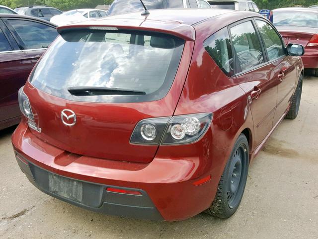 JM1BK343381124004 - 2008 MAZDA 3 HATCHBAC RED photo 4