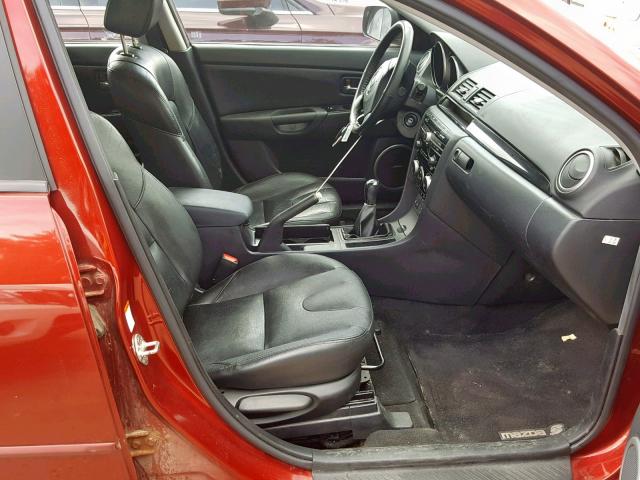 JM1BK343381124004 - 2008 MAZDA 3 HATCHBAC RED photo 5