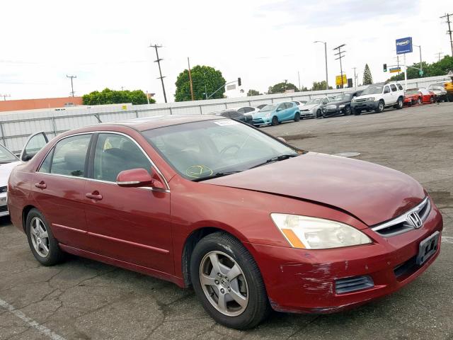 JHMCN36447C001086 - 2007 HONDA ACCORD HYB BURGUNDY photo 1