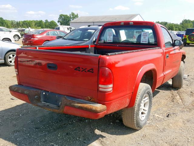 1B7GG26X41S351073 - 2001 DODGE DAKOTA RED photo 4