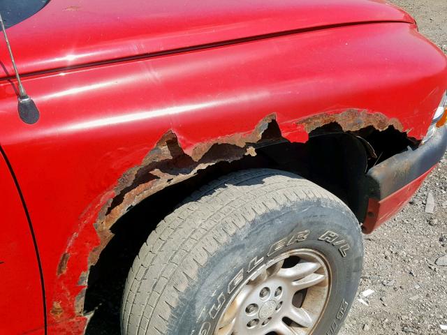 1B7GG26X41S351073 - 2001 DODGE DAKOTA RED photo 9