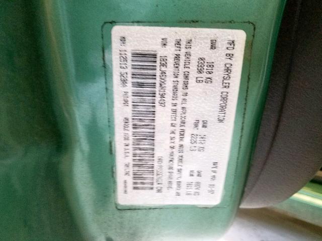 1B3EJ46XXWN194497 - 1998 DODGE STRATUS GREEN photo 10